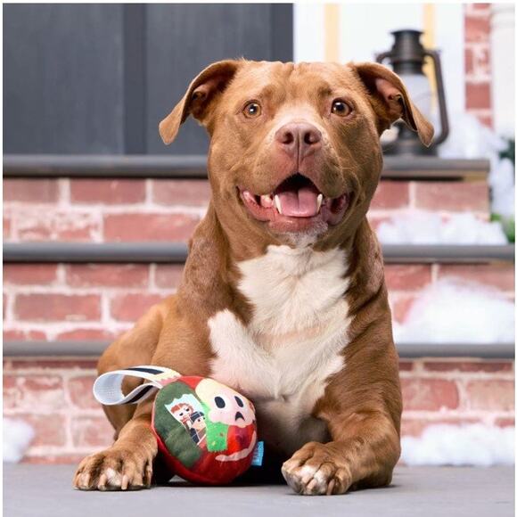 BARK Home Alone Kevin Chrismutts Ornament Tug Ball Dog Toy Plush Squeak‎ Crinkle - Picture 1 of 5